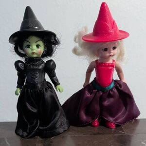 Witch Doll Set with Black and Red Hats